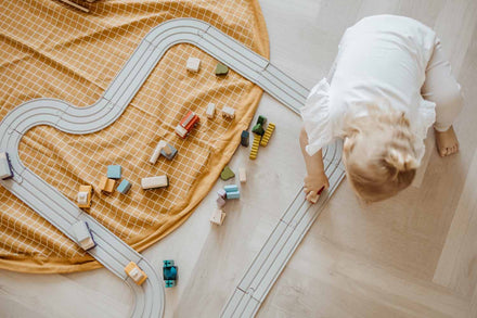 Play and go Opbergzak Organic | speelmat Grid Mustard