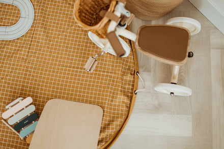 Play and go Opbergzak Organic | speelmat Grid Mustard