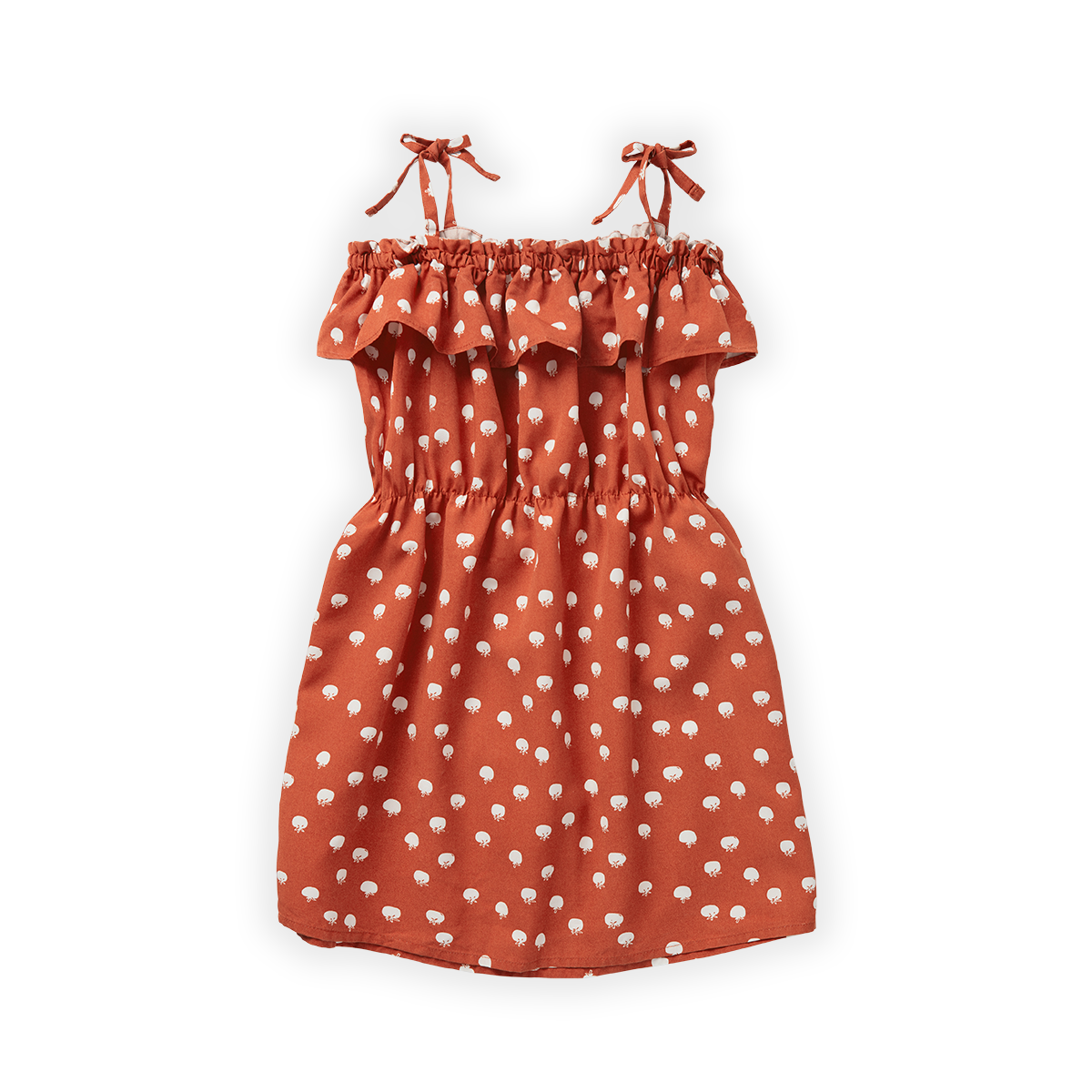 Sproet & Sprout Dress Ruffle Jurk | Tomato Tuscany Red  *