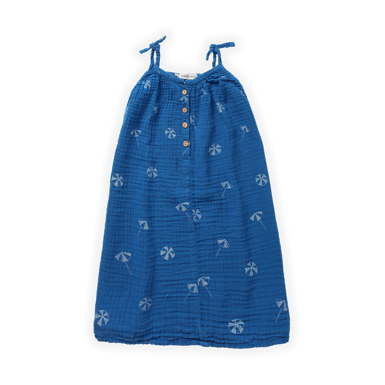Sproet & Sprout Strap Dress Jurk | Umbrella Azzurra Blue  *