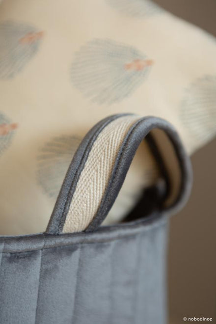 *  Nobodinoz Opbergmand Savanna Velvet I Slate Grey