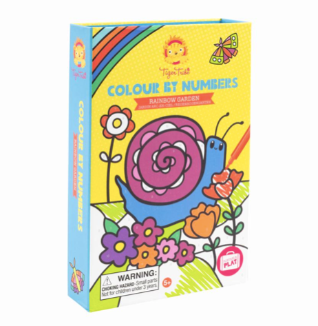 Tiger Tribe Meeneem Colouring Set | Numbers Rainbow Garden +5 jaar