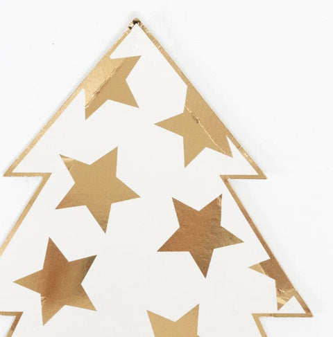 Meri Meri Set 8 Kartonnen Bordjes | Christmas Tree Gold Stars*