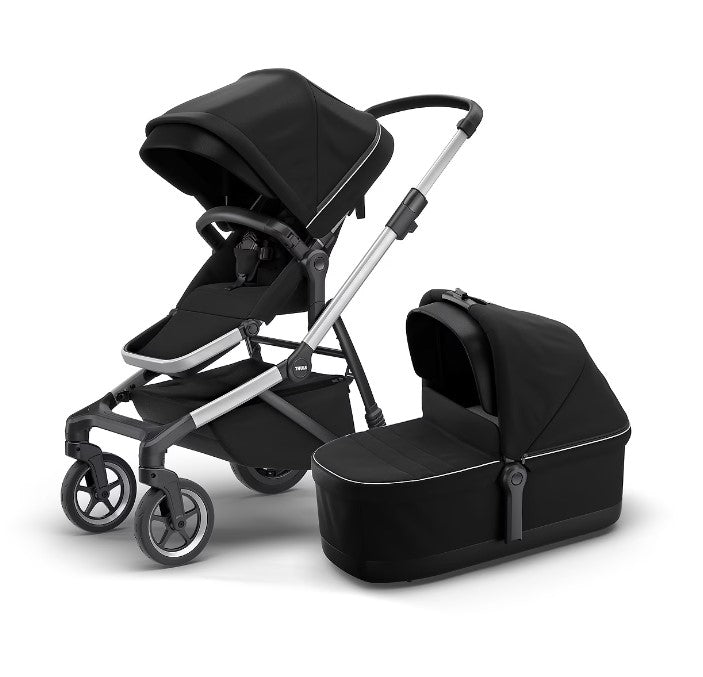 Thule Sleek Stadskinderwagen Aluminium Met Reiswieg | Midnight Black