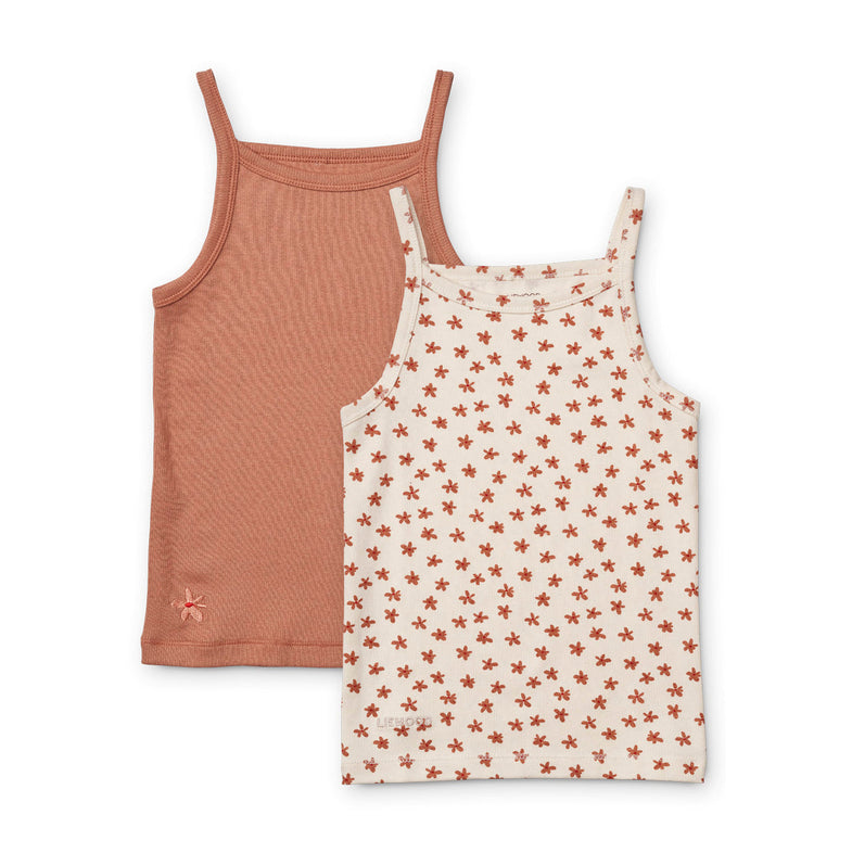 ZZZLiewood Naomi Singlet 2-pack | Floral/ Sea Shell Mix