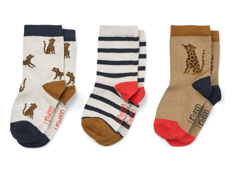Liewood Silas Socks 3 pack | Leopard Sandy