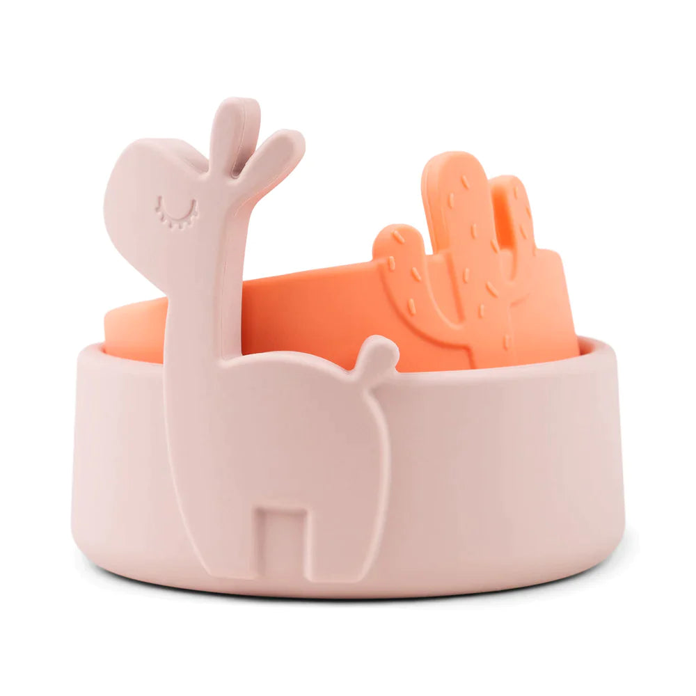 Done By Deer Silicone Bowl Set 2 | Lalee Powder / Coral