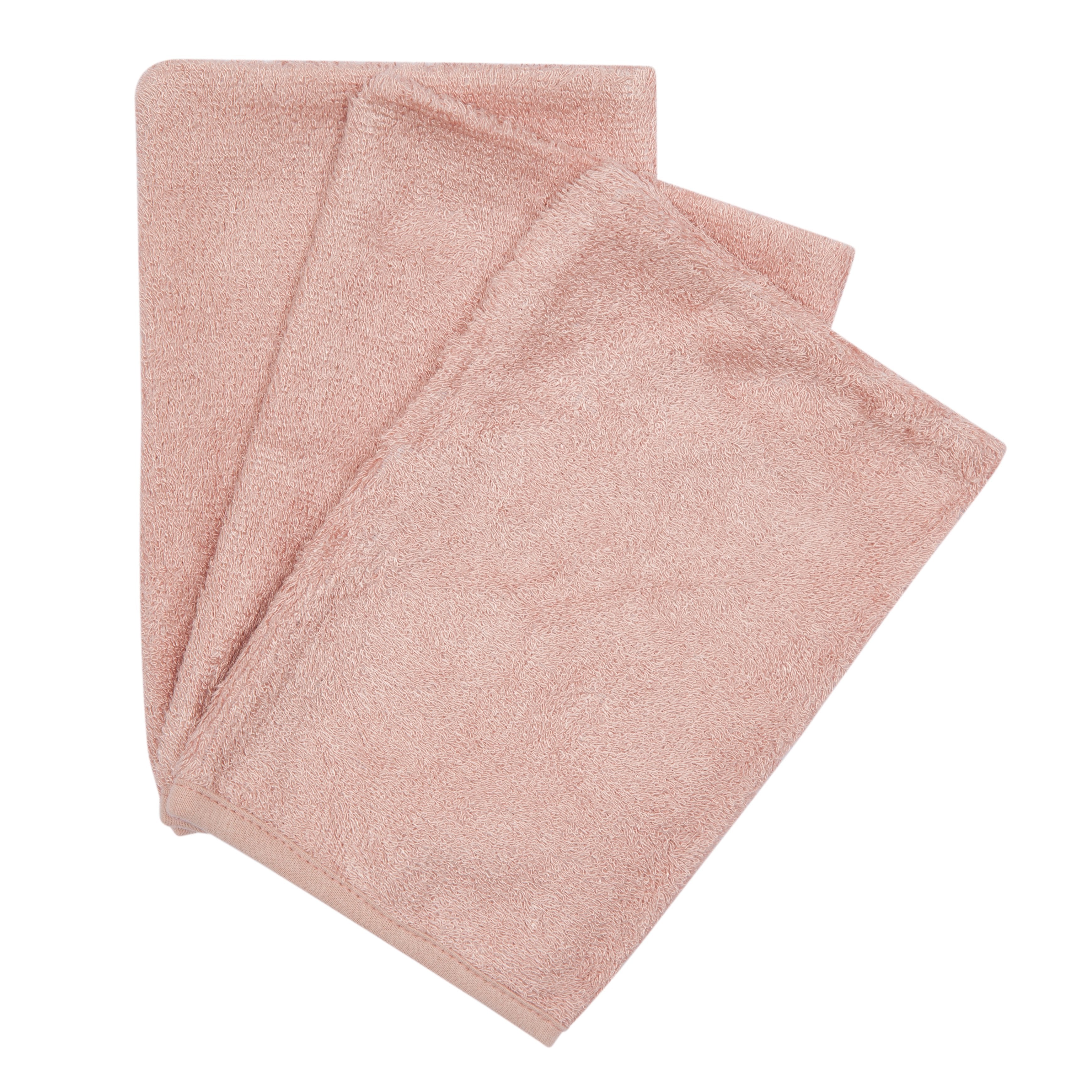 Timboo Set 3 Bamboo Washandjes | Misty Rose