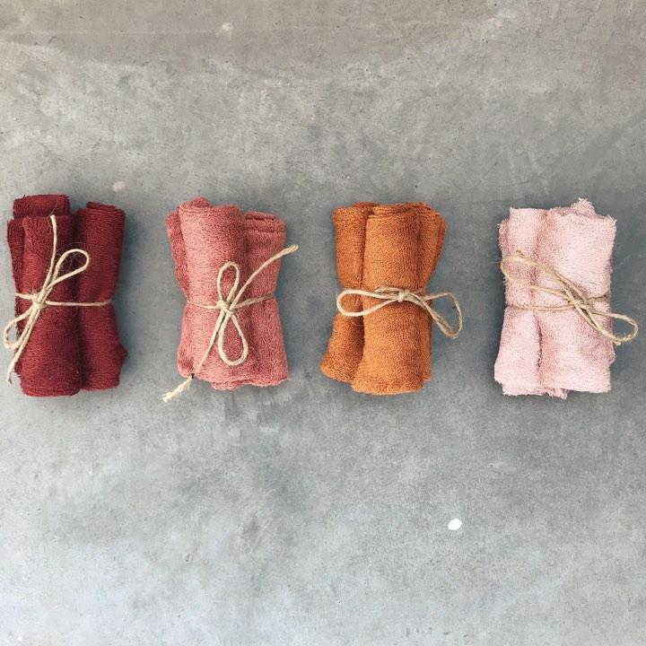 Timboo Set 3 Bamboo Washandjes | Misty Rose