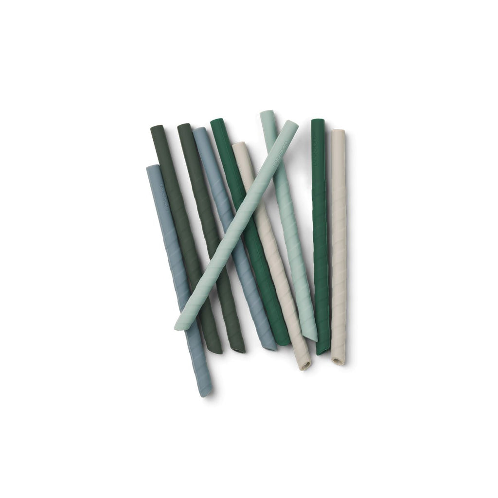Liewood Timoti Siliconen Rietjes 10-Pack | Green Multi Mix