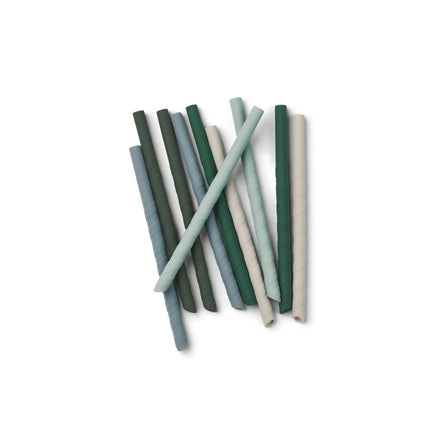 Liewood Timoti Siliconen Rietjes 10-Pack | Green Multi Mix