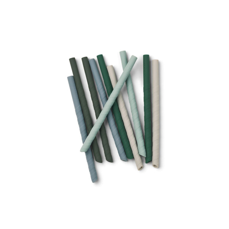 Liewood Timoti Siliconen Rietjes 10-Pack | Green Multi Mix