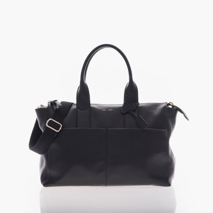 Jem + Bea Jemima Luiertas | Black Leather (Gold)