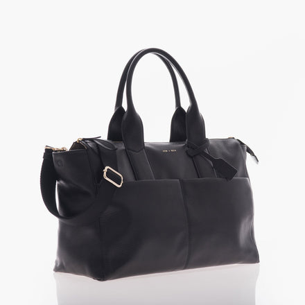 Jem + Bea Jemima Luiertas | Black Leather (Gold)