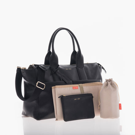 Jem + Bea Jemima Luiertas | Black Leather (Gold)