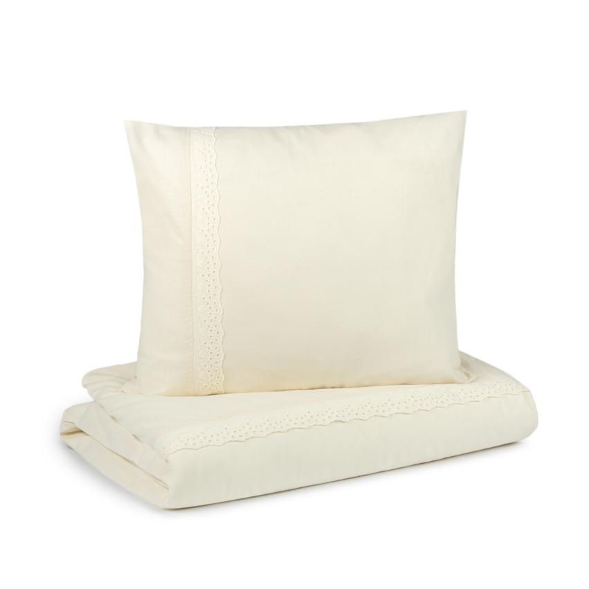 * Nobodinoz dekbedovertrek 100x150cm Vera Eyelet | Natural