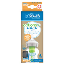 Dr Brown's Options+ Anti-Koliek Zuigfles Brede Halsfles Glas Incl. Speen Fase 1 | 150ml