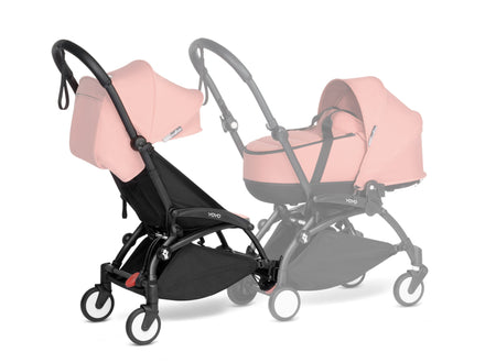 * Babyzen YOYO Connect Lichte Dubbele Plooibuggy | Zwart Zonder Kap