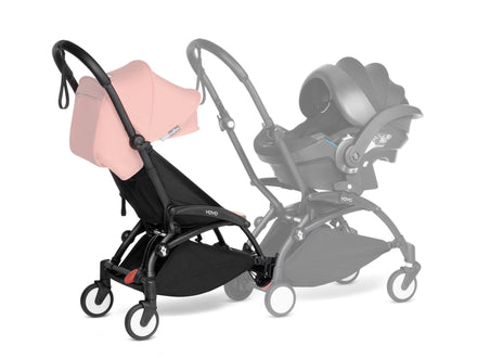 * Babyzen YOYO Connect Lichte Dubbele Plooibuggy | Zwart Zonder Kap
