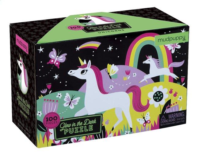 Mudpuppy Glow In The Dark Puzzel 100st - Unicorns