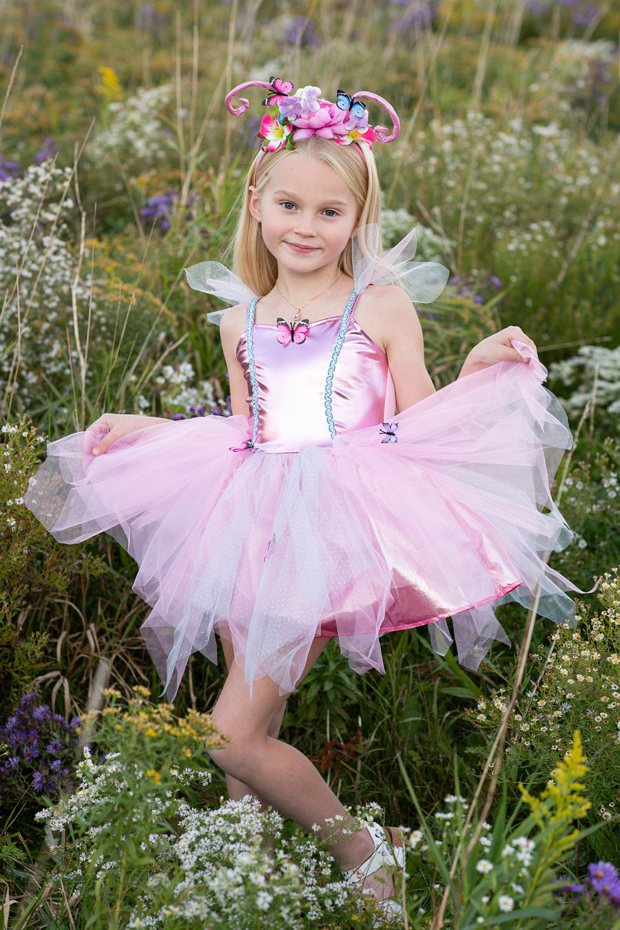 * Great Pretenders Woodland Vlinder Jurk + Diadeem | 5-6 Jaar