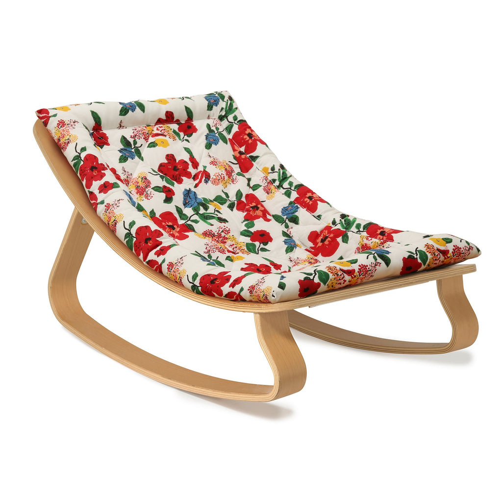 Charlie Crane LEVO Baby Rocker - With Hibiscus Cushion