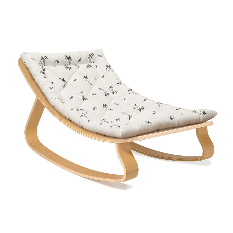 Charlie Crane LEVO Baby Rocker - With Rose In April Fawn Cushion