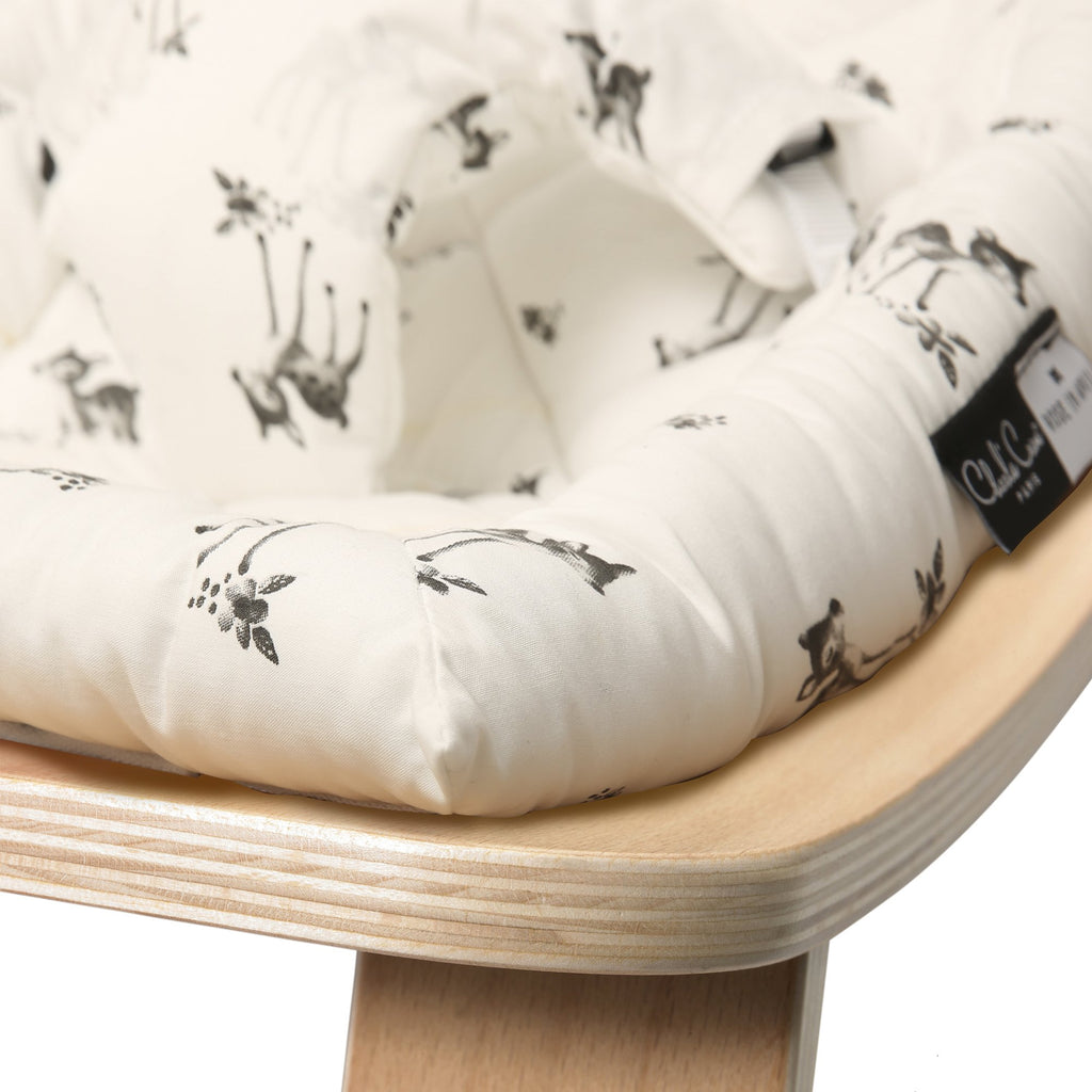 Charlie Crane LEVO Baby Rocker - With Rose In April Fawn Cushion