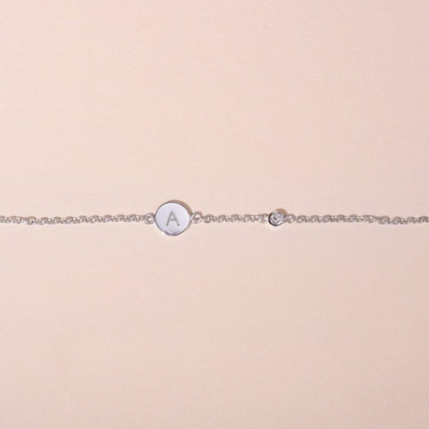 Galore Gepersonaliseerde Armband Circle & Diamond | Zilver Baby