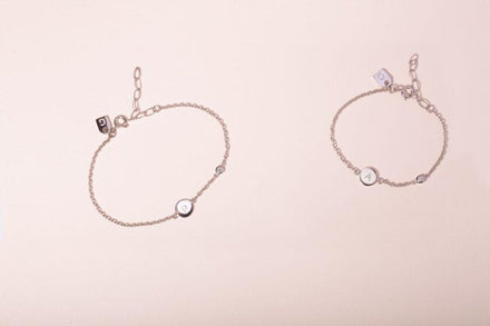 Galore Gepersonaliseerde Armband Circle & Diamond | Gold Women