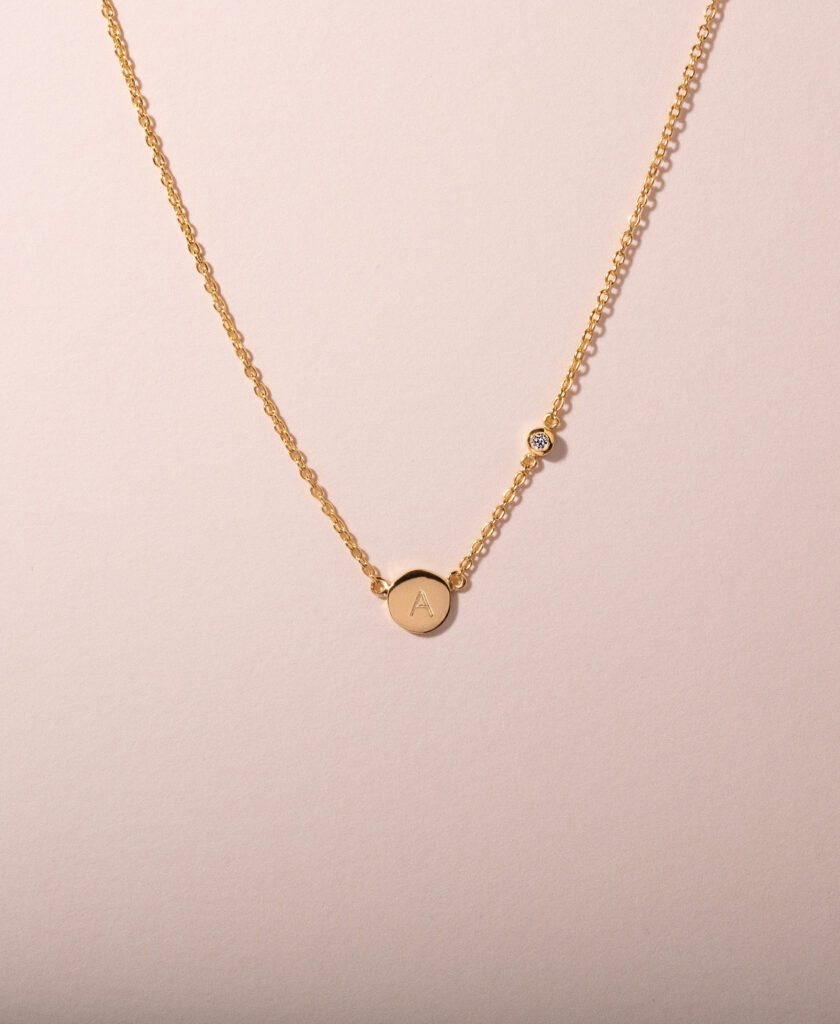 Galore Gepersonaliseerde Ketting Circle & Diamond | Zilver Women