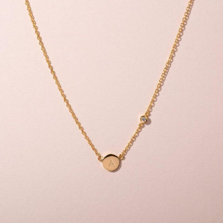 Galore Gepersonaliseerde Ketting Circle & Diamond | Gold Women