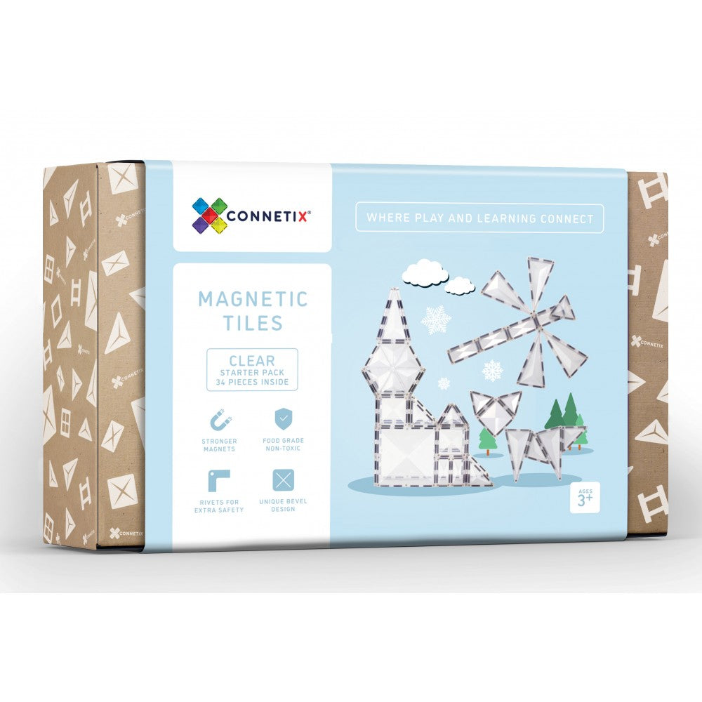 Connetix Tiles Clear Starter Pack EU | 34 Stuks