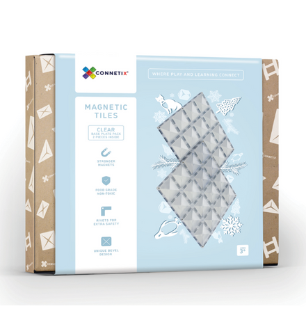 Connetix Tiles Clear Base Plate Pack EU | 2 Stuks