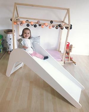 Jupiduu Glijbaan wit hout 145x43x68cm - DE GELE FLAMINGO - 4