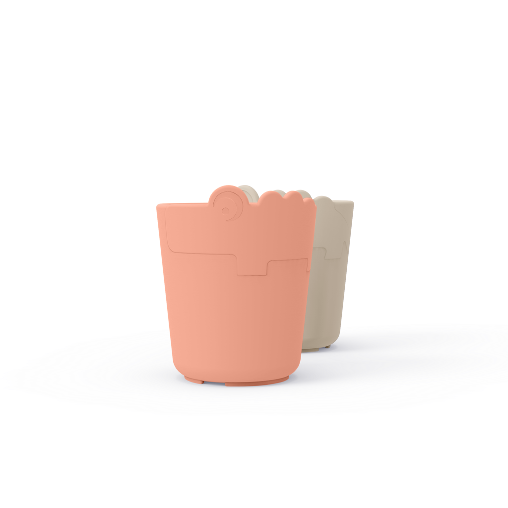 Done By Deer Kiddish Mini Mug 2-Pack | Croco Sand / Coral