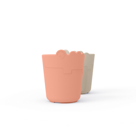 Done By Deer Kiddish Mini Mug 2-Pack | Croco Sand / Coral