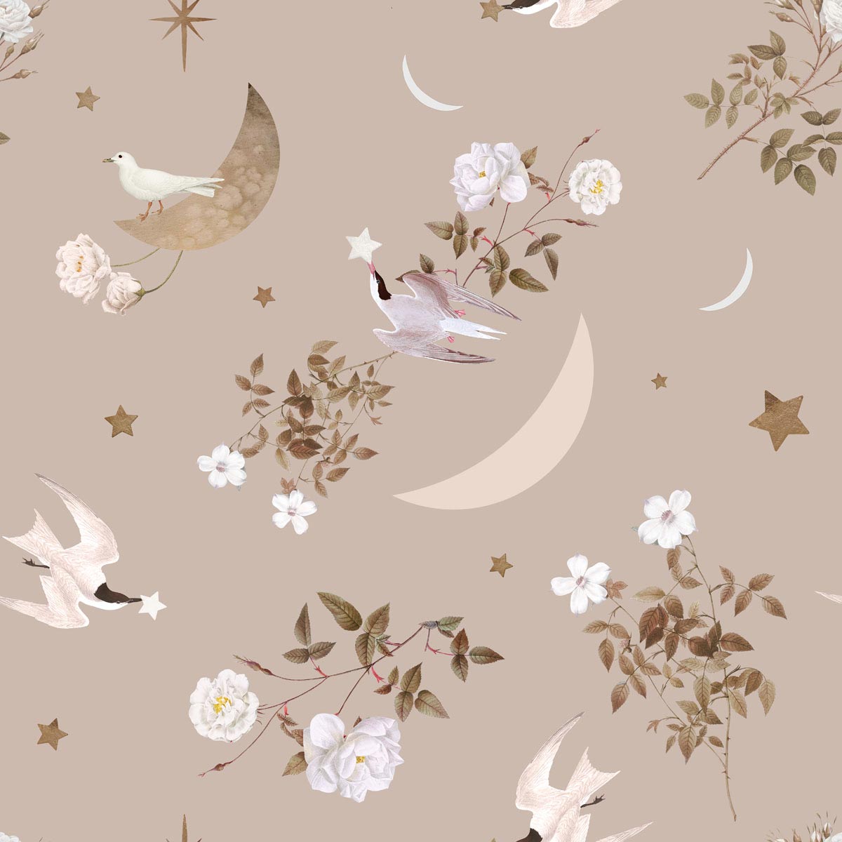 Dekornik Behang I Birds In The Night Sky