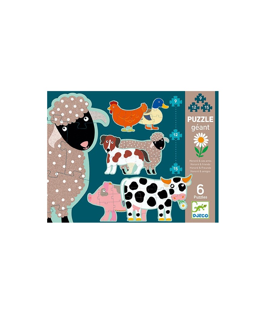 Djeco Set van 3 puzzels | Honoré & Friends