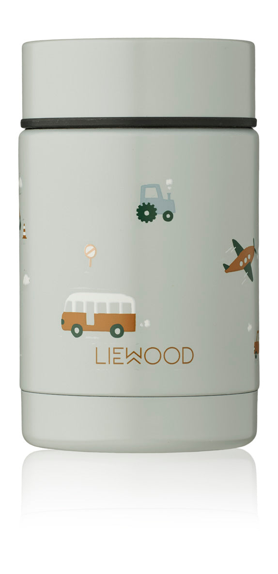 Liewood Nadja Food Jar 250ml | Vehicles / Dove Blue Mix