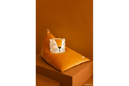 Nobodinoz Lion Velvet Kussen Leeuw | Farniente Yellow