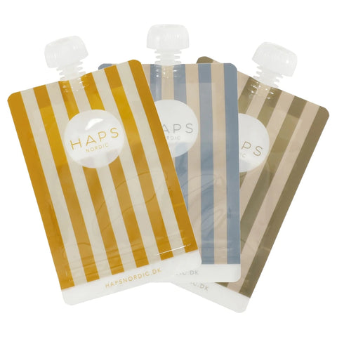Haps Nordic herbruikbaar smoothie knijpzakje 3pack - Marine Stripe Cold