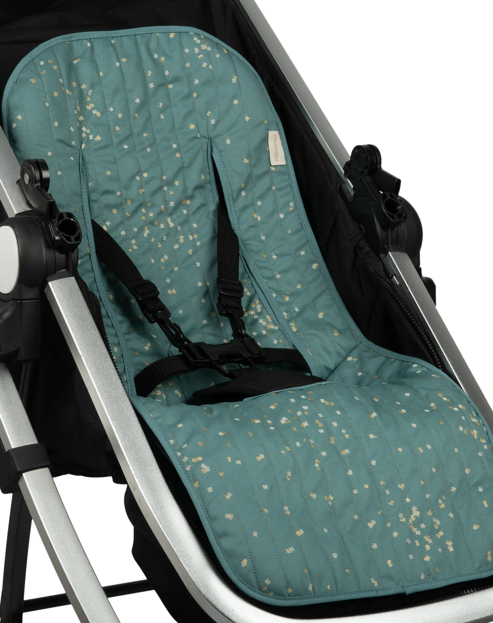 * Nobodinoz Universele Buggy Inleg | Gold Confetti / Magic Green