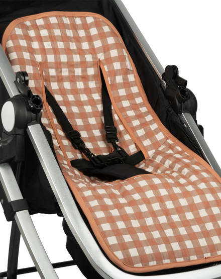 * Nobodinoz Universele Buggy Inleg | Terracotta Checks