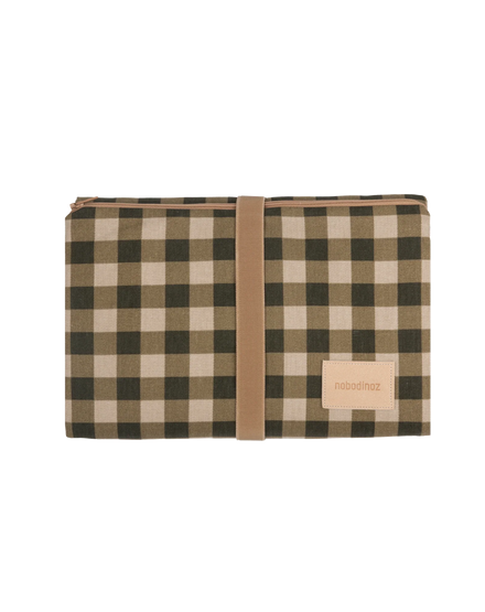 *  Nobodinoz Waterproof Changing Pad 68x50cm | Green Checks