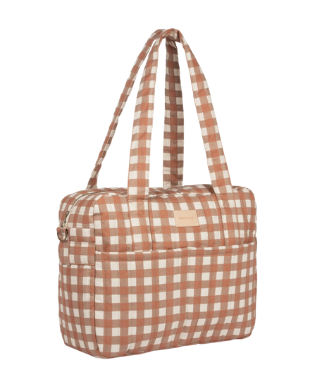 * Nobodinoz Hyde Park Waterproof Luiertas | Terracotta Checks
