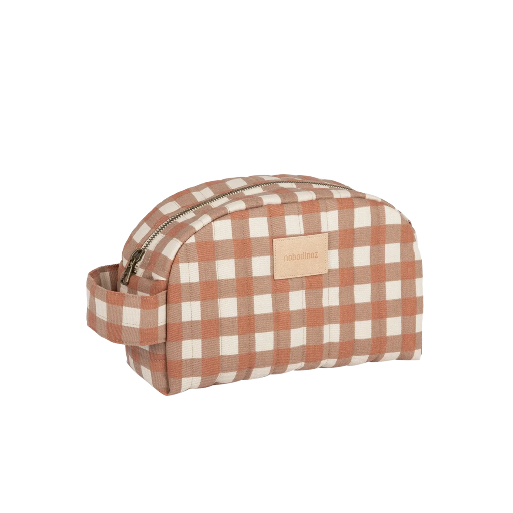 * Nobodinoz Vanity Case Toilettas Waterproof | Terracotta Checks*