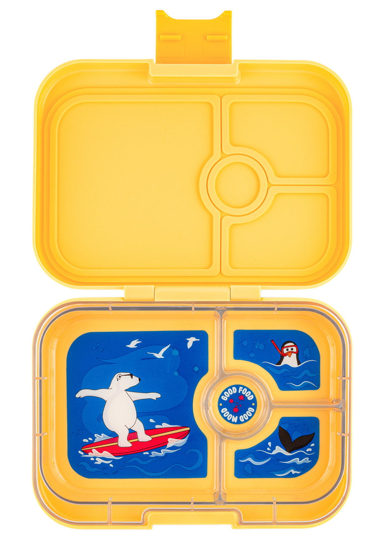 Yumbox Panino 4 vakken Lekvrije Lunchbox | Yoyo Yellow Polar Bear