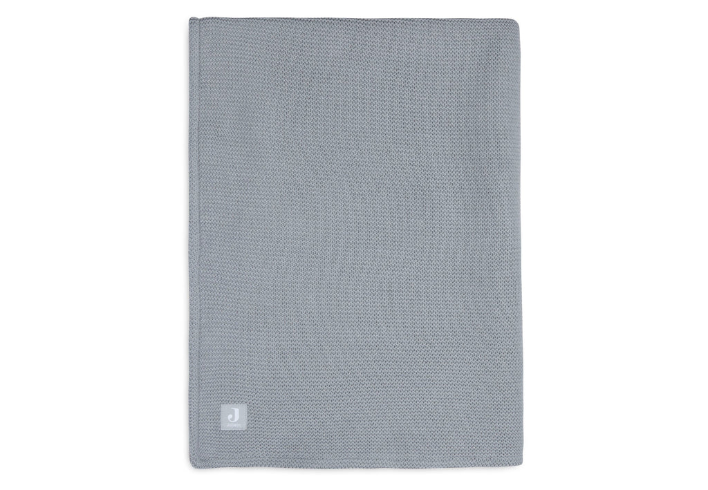 ZZZ Jollein Deken 75x100cm Basic Knit | Stone Grey / Coral Fleece