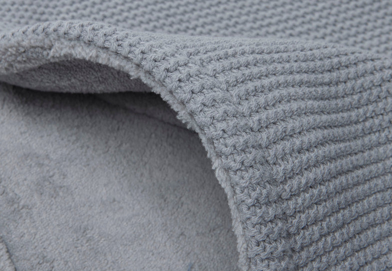Jollein Deken 75x100cm Basic Knit | Stone Grey / Coral Fleece